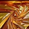 Foil Jersey Fabric Stretch Amber Gold