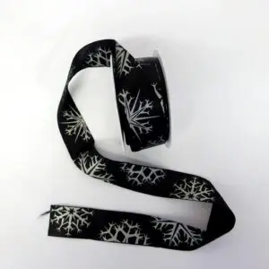 Ribbon 35mm Black Ice Silver 20 Metre Reel