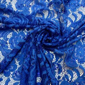 Lace Fabric Heavy With Sequins Tennessee Royal