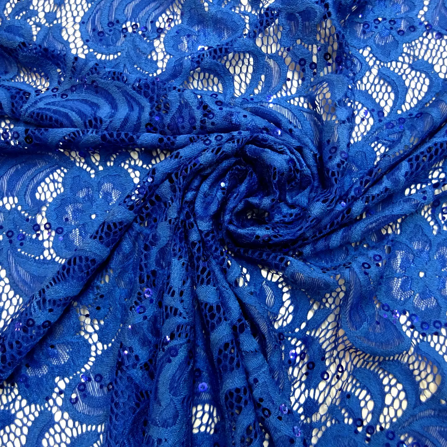 Lace Fabric Heavy With Sequins Tennessee Royal