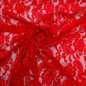 Lace Fabric Heavy With Sequins Tennessee Red