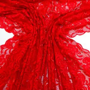 Lace Fabric Heavy With Sequins Tennessee Red