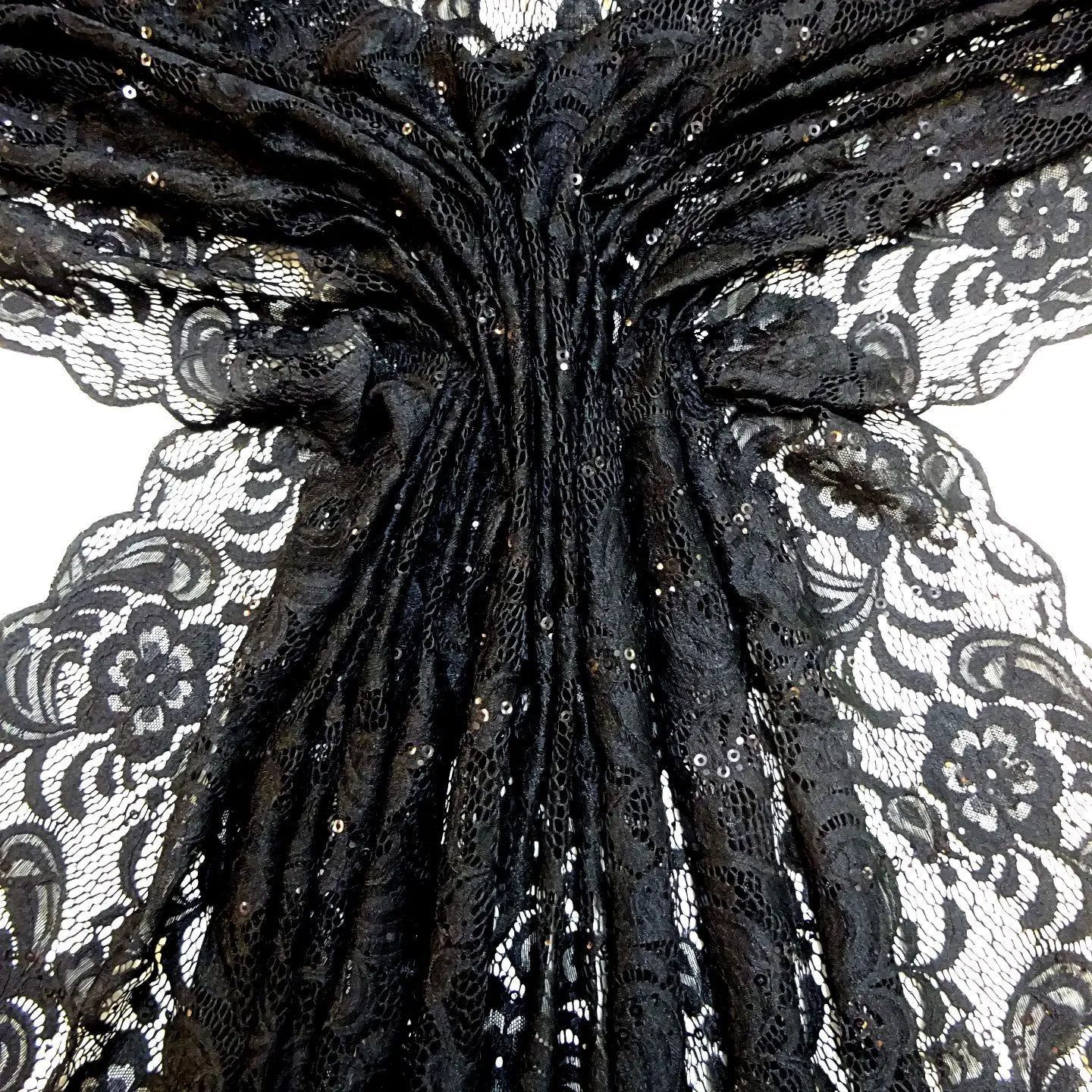 Lace Fabric Heavy With Sequins Tennessee Black