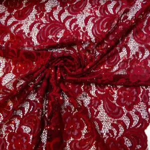 Lace Fabric Heavy With Sequins Tennessee Wine