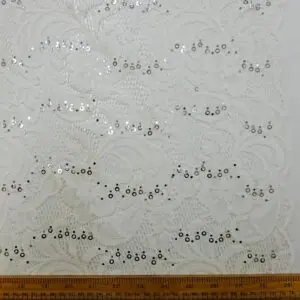 Lace Fabric Heavy With Sequins Tennessee Ivory