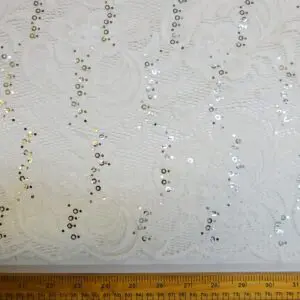 Lace Fabric Heavy With Sequins Tennessee Ivory