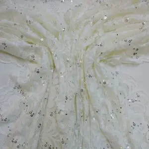 Lace Fabric Heavy With Sequins Tennessee Ivory
