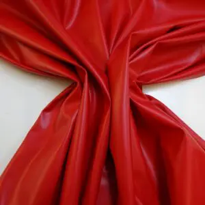 Leather Look Fabric Light Weight Pleather With Mechanical Stretch Red