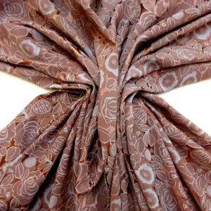 Satin Fabric Begonias In Paris Dusky Rose/Grey
