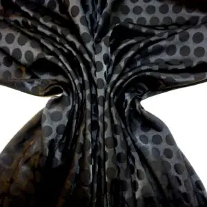 Satin Fabric Penny Spot Black