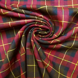 Suiting Fabric Tartan Macnair Wine Brown