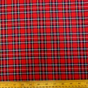 Suiting Fabric Tartan Mini Red Stuart