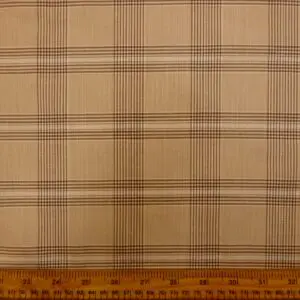 Polycotton Fabric Soft Plaid Beige