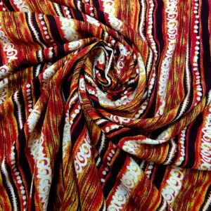 Viscose Fabric Abstract Blood Orange Red