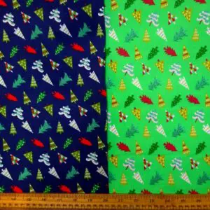 Christmas Fabric Polyester Cotton Christmas Trees