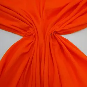 Cotton Fabric Double Gauze Dobby Spot Orange