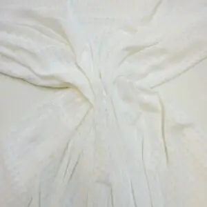 Chiffon Fabric Gingham Seersucker White