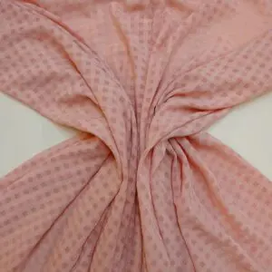 Chiffon Fabric Gingham Seersucker Pink