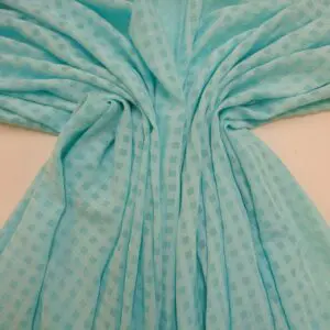 Chiffon Fabric Gingham Seersucker Turquoise