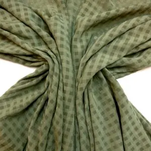 Chiffon Fabric Gingham Seersucker Sage