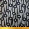 Chiffon Fabric Burnout With Silver Thread Flower Stalk Black