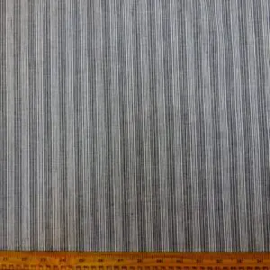 Cotton Fabric Mismatch Stripe Silver Thread Black