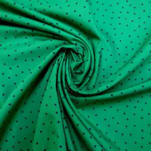 Cotton Fabric Spotty Squares Jade Royal