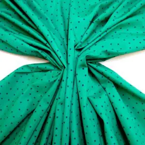 Cotton Fabric Spotty Squares Jade Royal