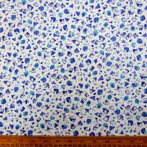 Cotton Fabric Light Twill Abstract Blue