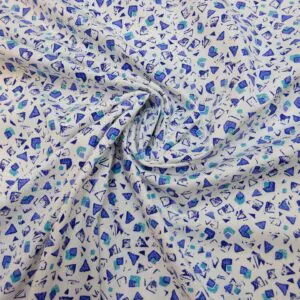 Cotton Fabric Light Twill Abstract Blue