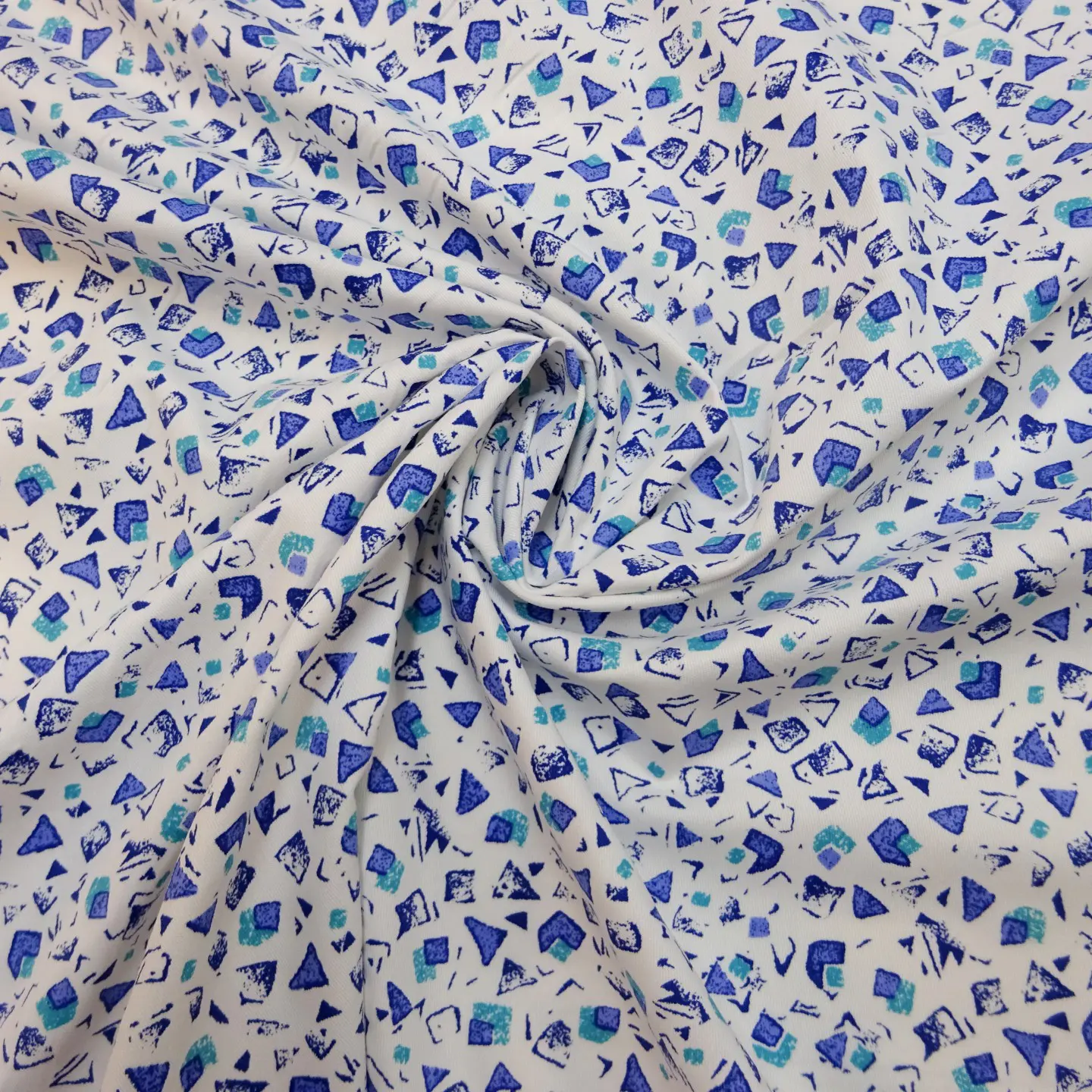 Cotton Fabric Light Twill Abstract Blue