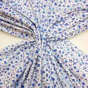 Cotton Fabric Light Twill Abstract Blue