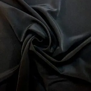 Crepe De Chine Fabric Soft Matt Black