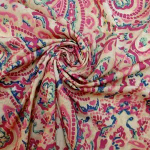 Crepe De Chine Fabric Mosaic Pink/Mint