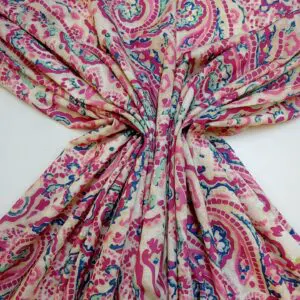Crepe De Chine Fabric Mosaic Pink/Mint