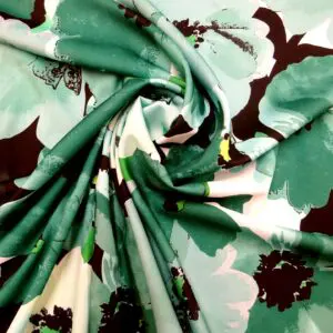 Crepe De Chine Fabric Floral Soho Pansy Jade