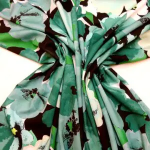 Crepe De Chine Fabric Floral Soho Pansy Jade