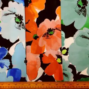 Crepe De Chine Fabric Floral Soho Pansy