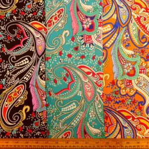 Crepe De Chine Fabric Oriental Swirl