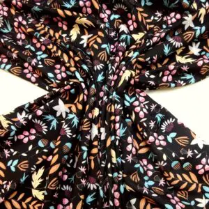 Crepe De Chine Fabric Urchin Floral Black