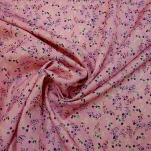 Crepe De Chine Fabric Weeny Floral Pink