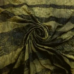 Polycotton Fabric Creased Tye Dye With Lace Seaweed Shimmy