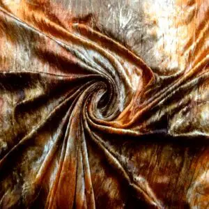 Crushed Velvet Fabric Crinkle Chocolate Orange