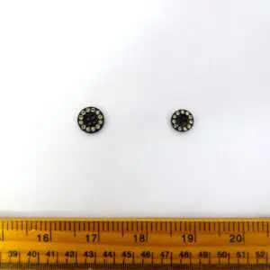 Buttons 2 Hole Code B1112 Ringed Diamante Black