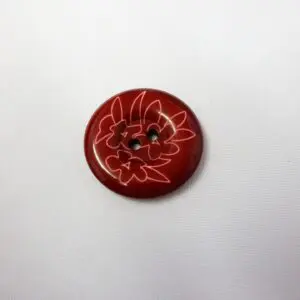 Buttons 2 Hole Wine With Flowers 30mm Code Jam