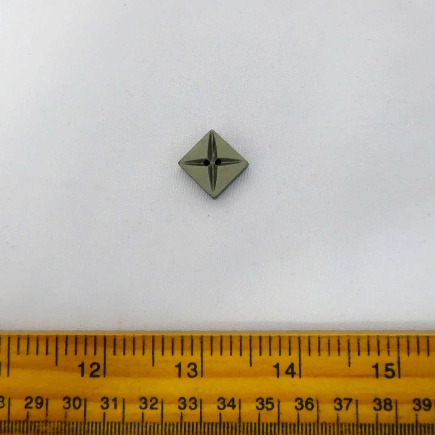 Button 2 Hole 14mm Grey Squares Code Jam