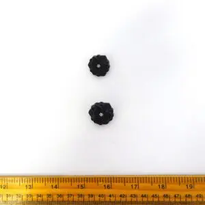 Buttons Shanked Diamante Clover Black