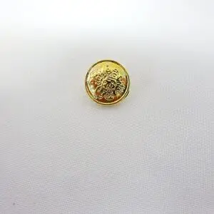 Button 14mm Shanked Ring Edged Gold Crest