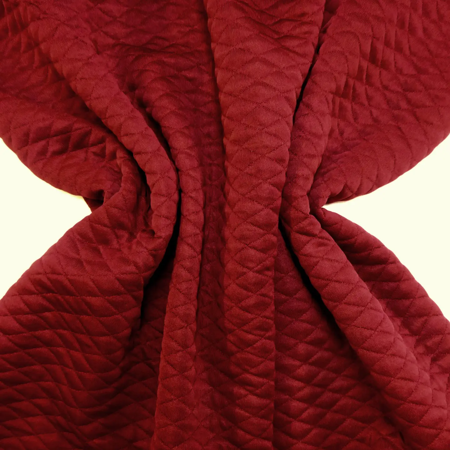 Jersey Fabric 3D Quilted Look 2cm Wide Wine