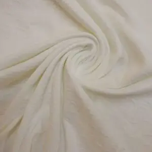 Jersey Fabric 3D Rocket Chalk Flowers Bone White